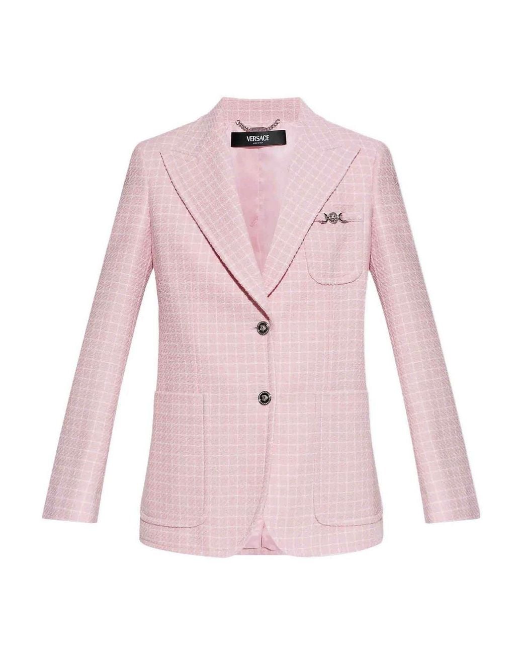 Versace Pink Crêpe Tweed Blazer
