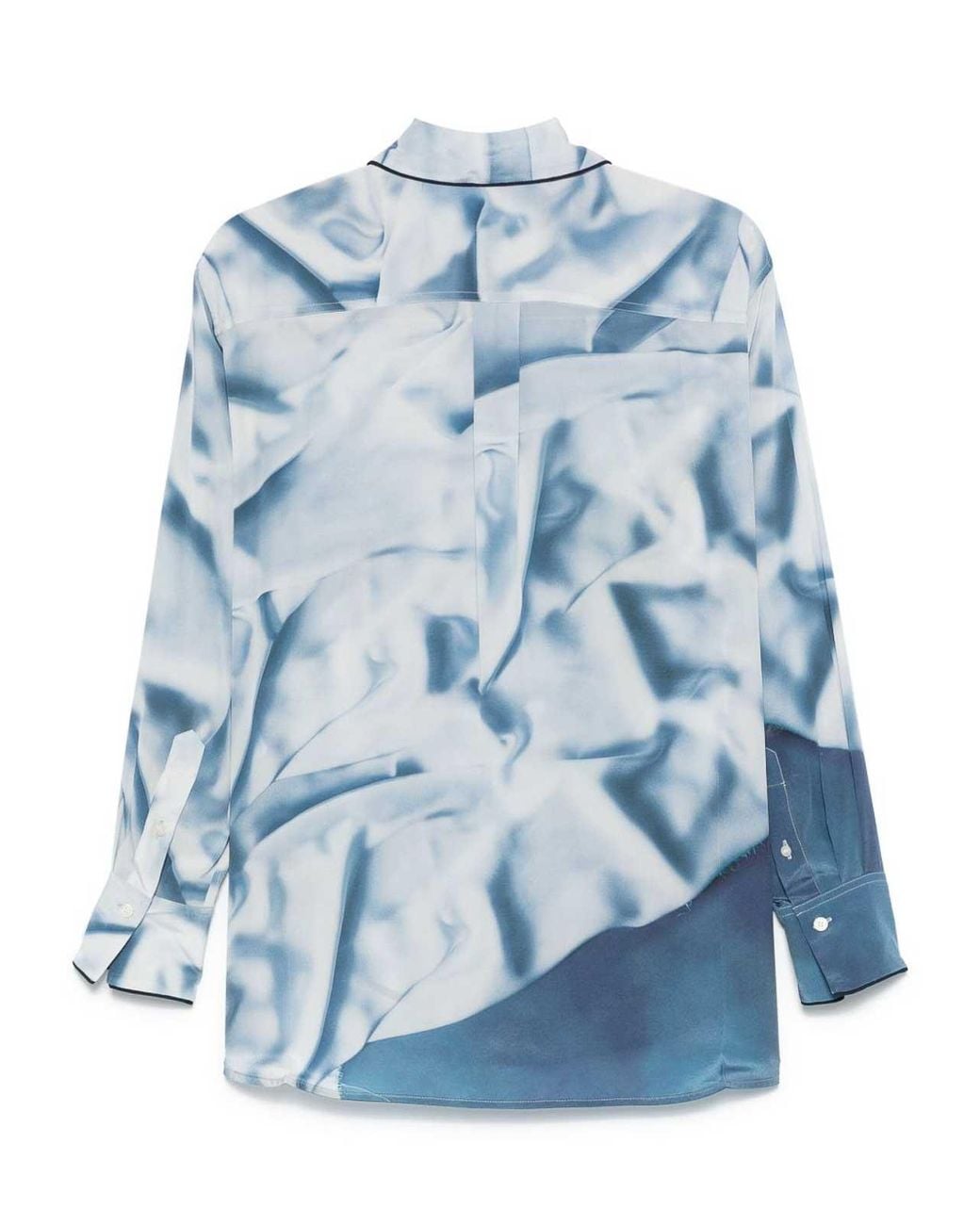 Victoria Beckham Blue Satin Pyjama Shirt