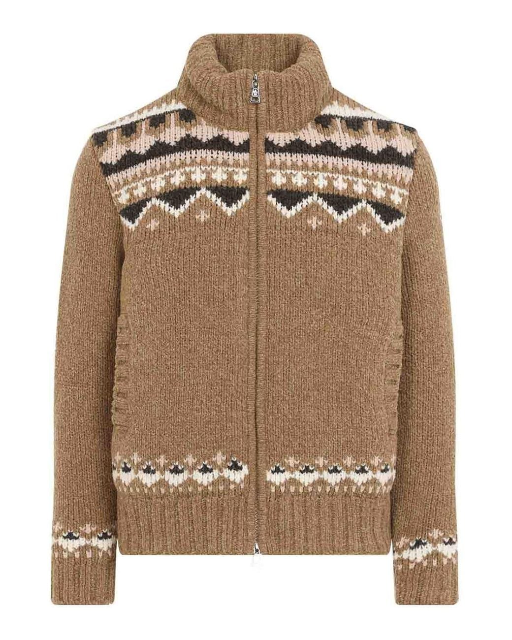 Moncler Brown Mocler Cardigan Jacket for men