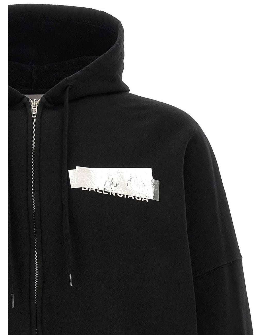 Balenciaga Black Tape Cotton Hoodie for men