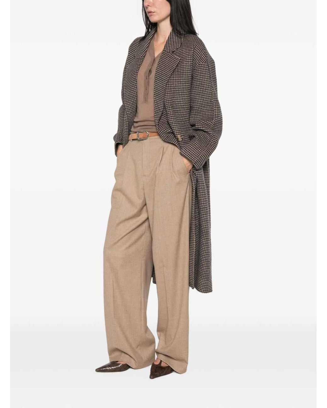 Soft Goat Gray Wool Double-Breasted Coat
