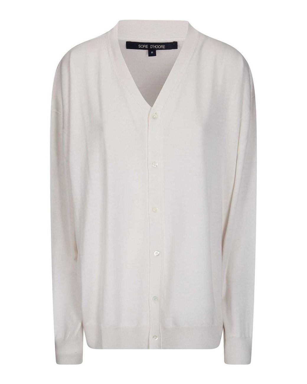Sofie D'Hoore White Cardigan L/Sl V/Neck