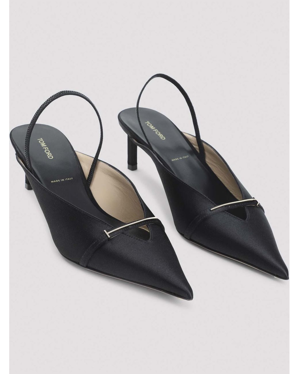 Tom Ford White Satin Mules
