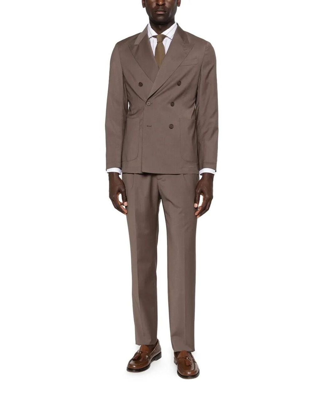 Brunello Cucinelli White Striped Shirt for men