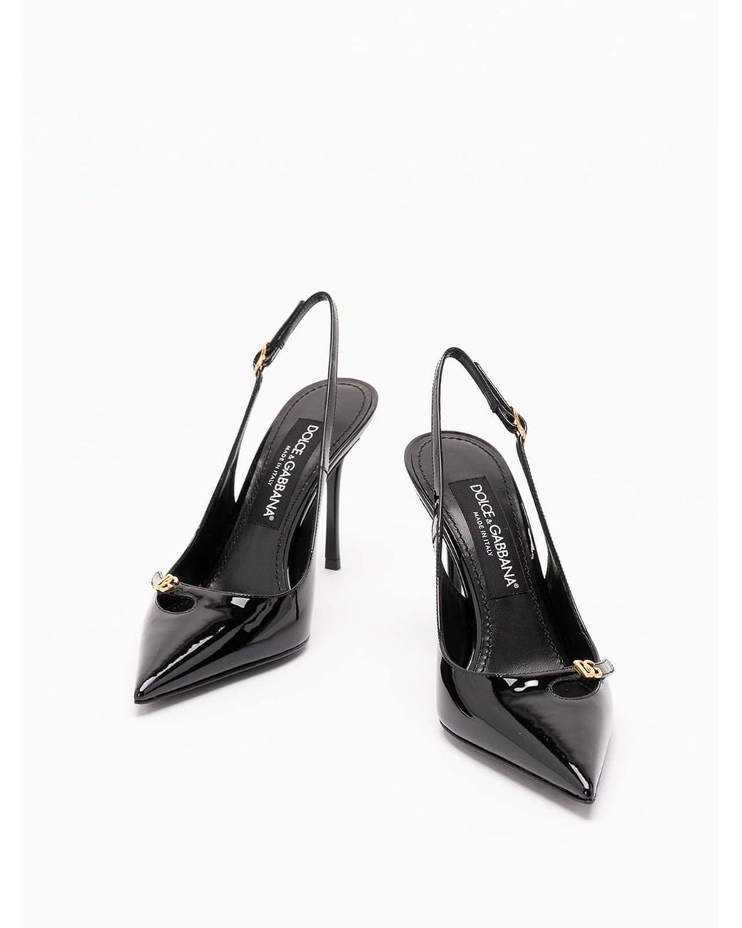 Dolce & Gabbana Black Patent Leather Slingback