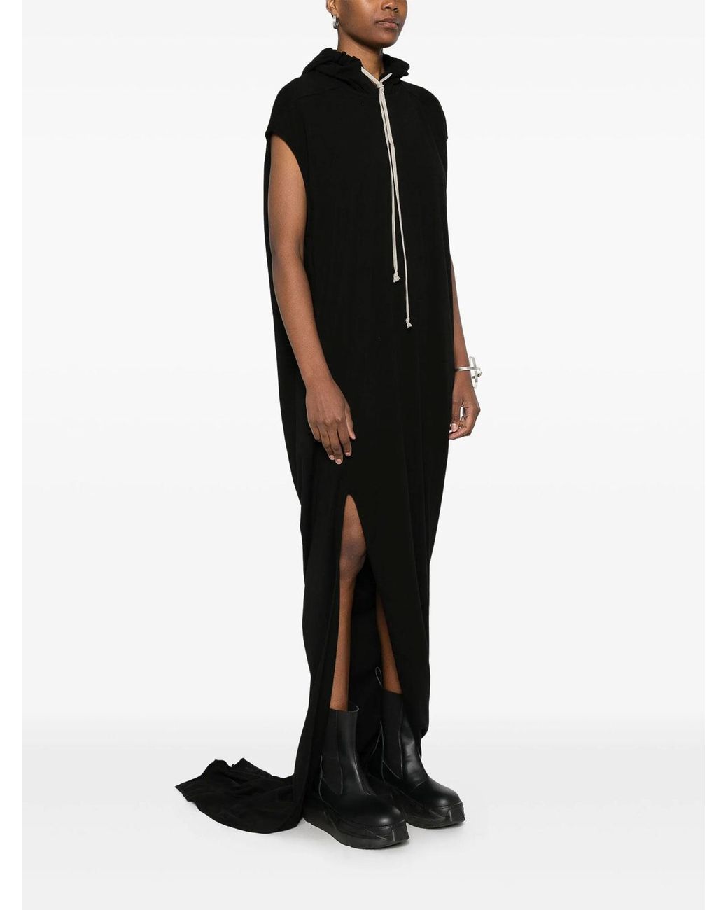 Rick Owens Black Hooded Maxi Dress