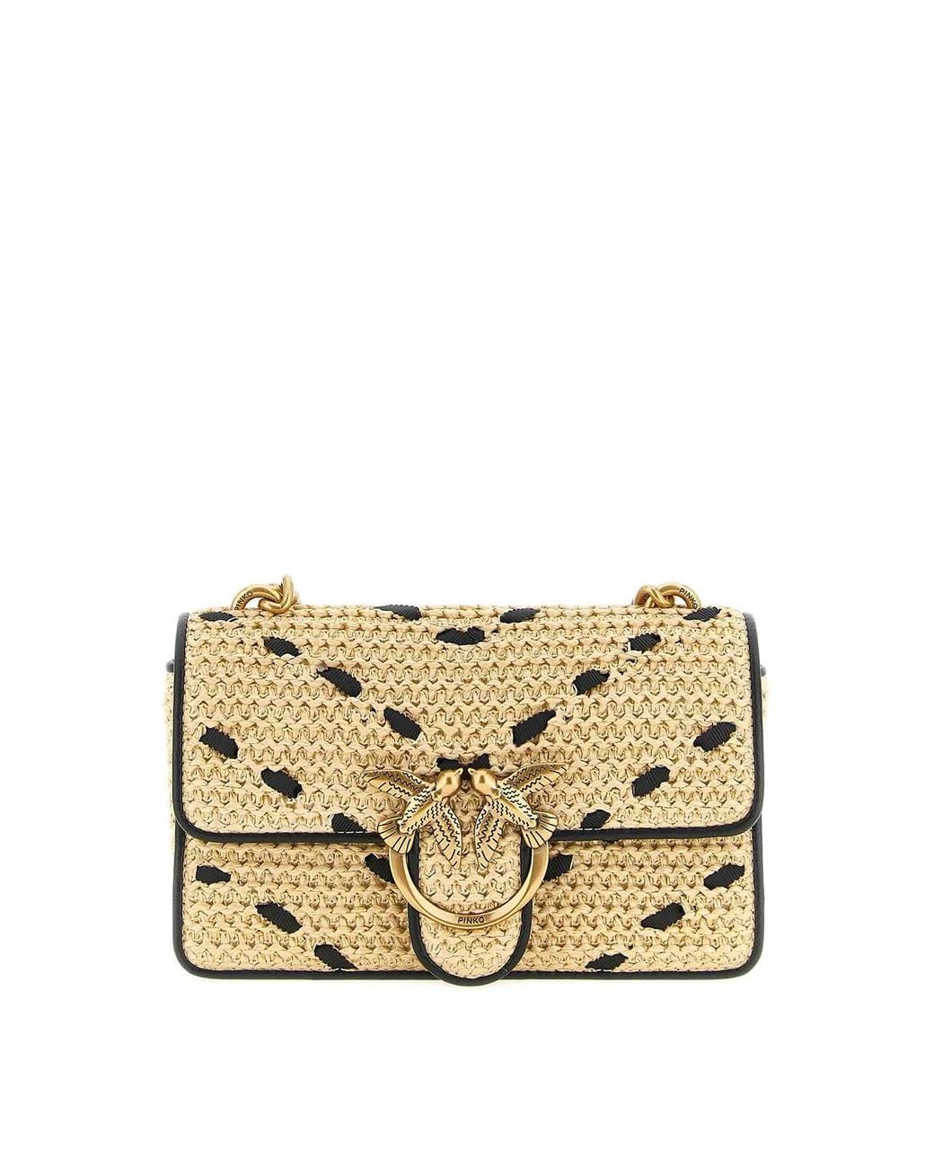 Pinko Metallic Mini Love One Light Crossbody Bag