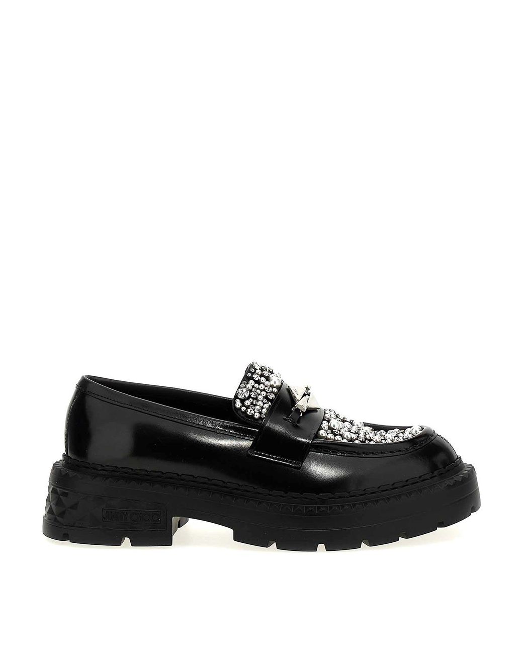 Jimmy Choo Black 'Marlow Diamond' Loafers