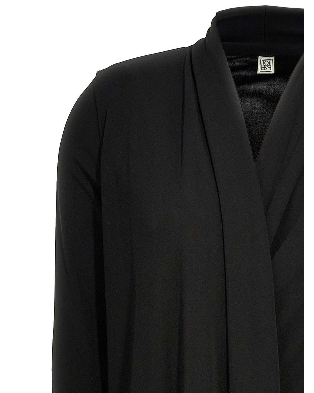 Totême  Black Overlapped Jersey Viscose Dress