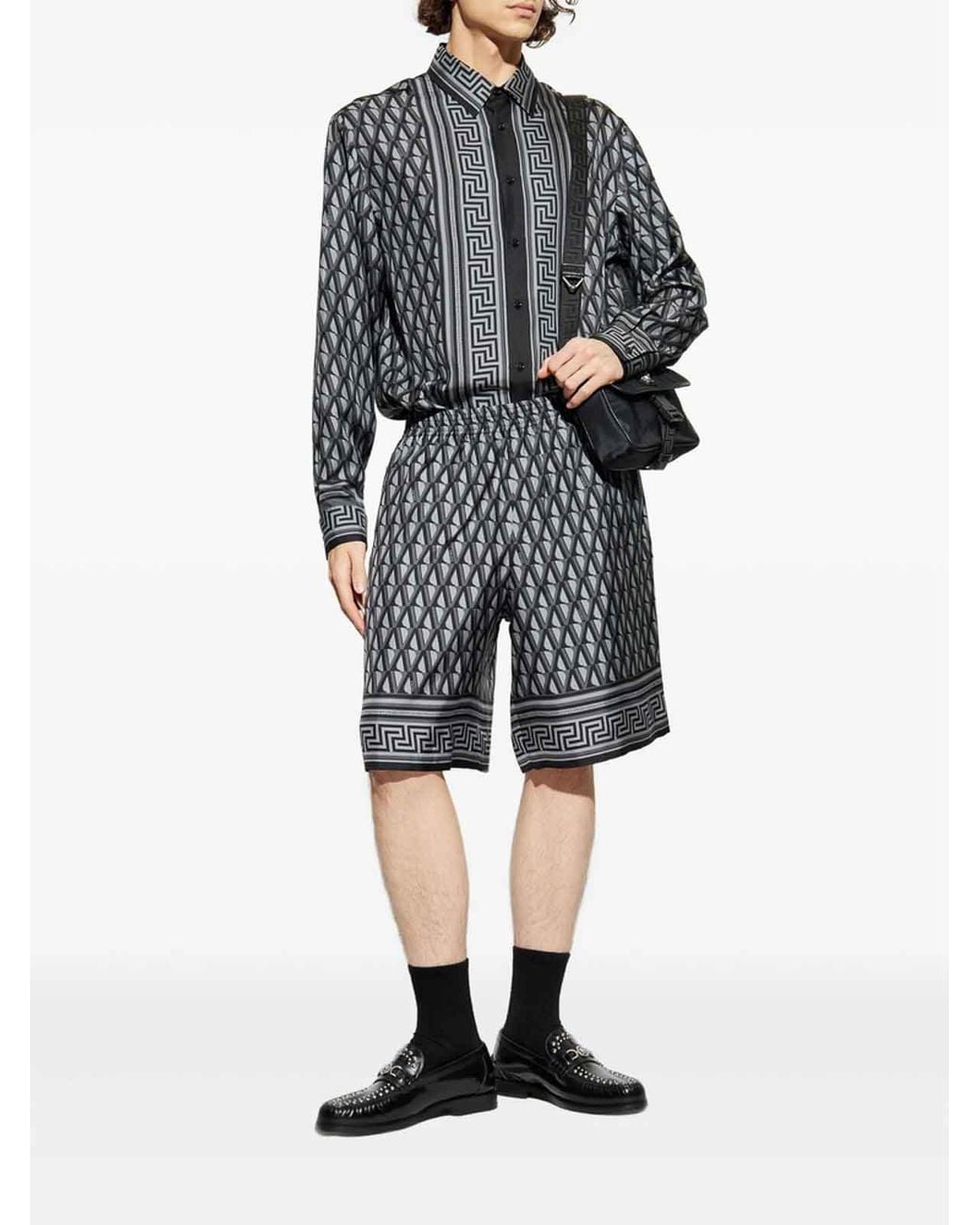 Versace Black Silk Shirt for men