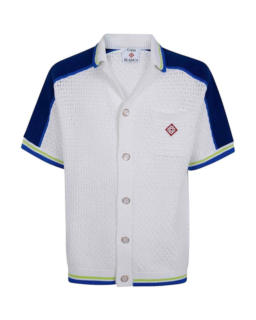 Casablanca Blue Crochet Shirt for men
