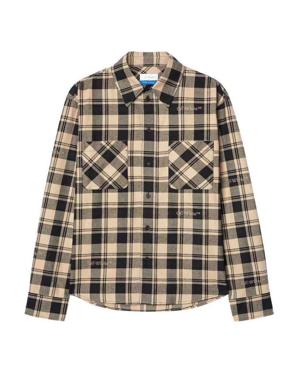Off-White c/o Virgil Abloh Black Checked Flannel Shirt for men