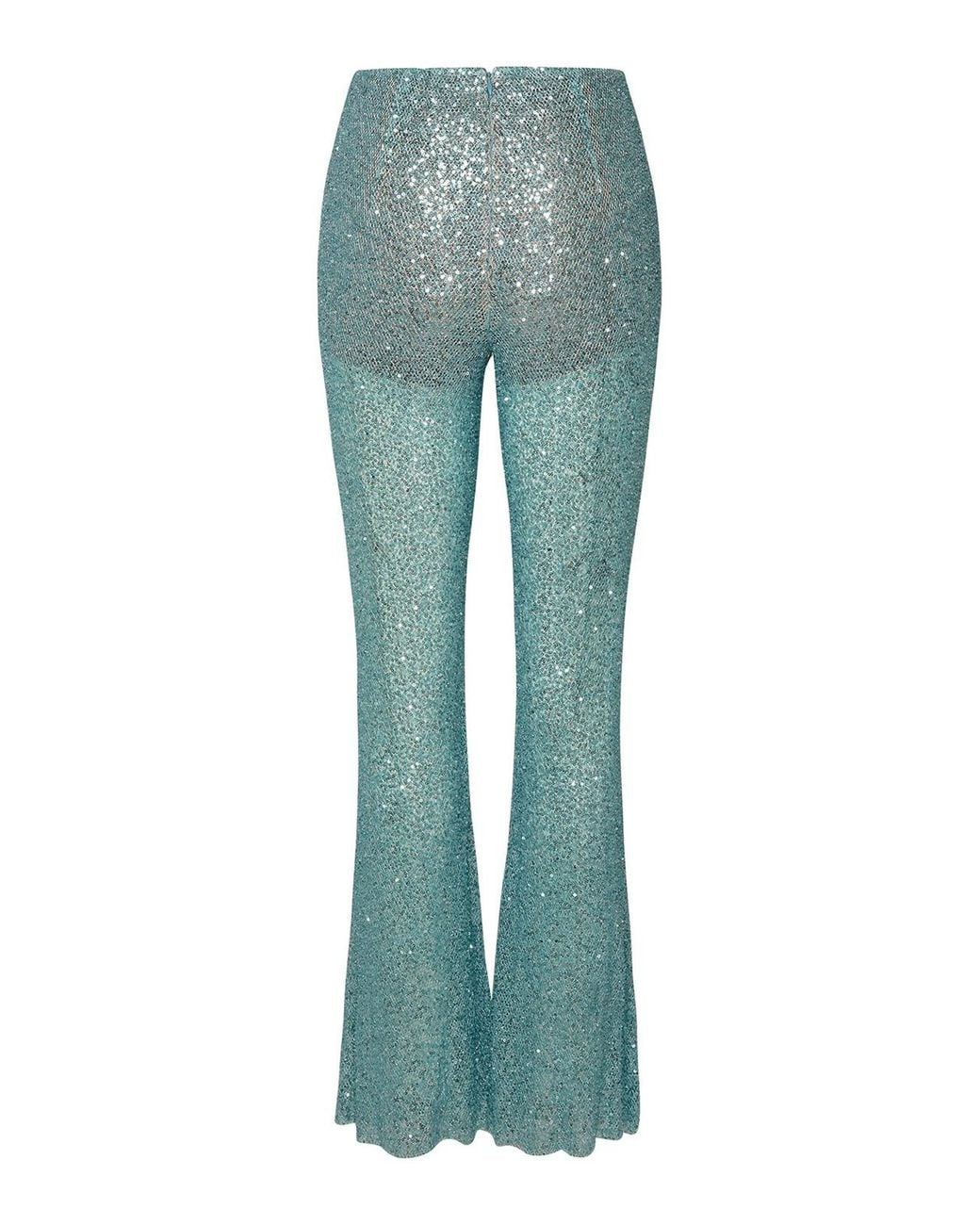 Self-Portrait Blue Flared Pants