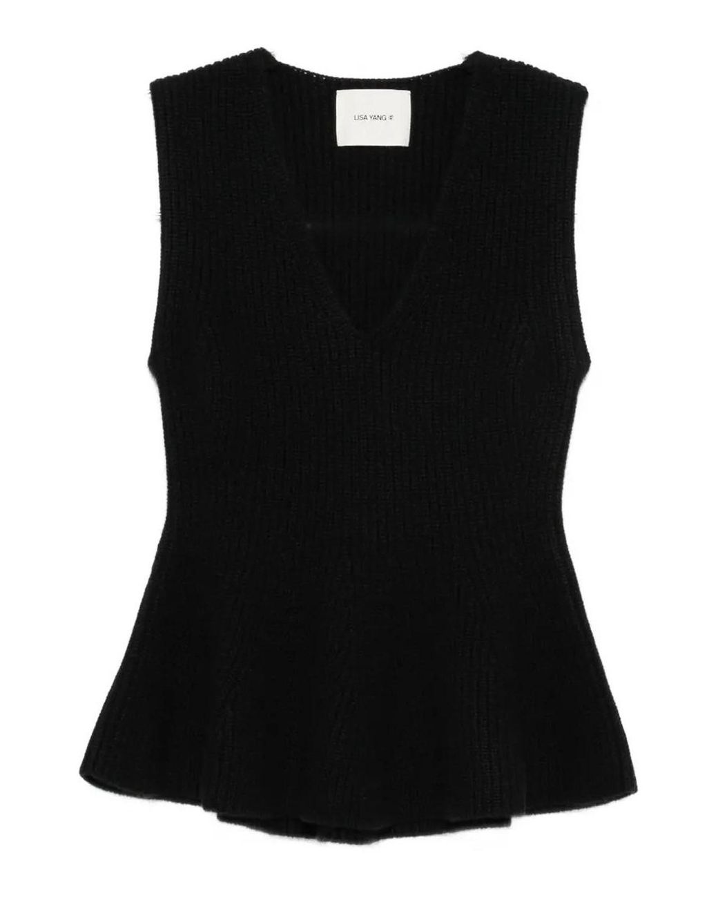 Lisa Yang Black Ribbed Tank Top