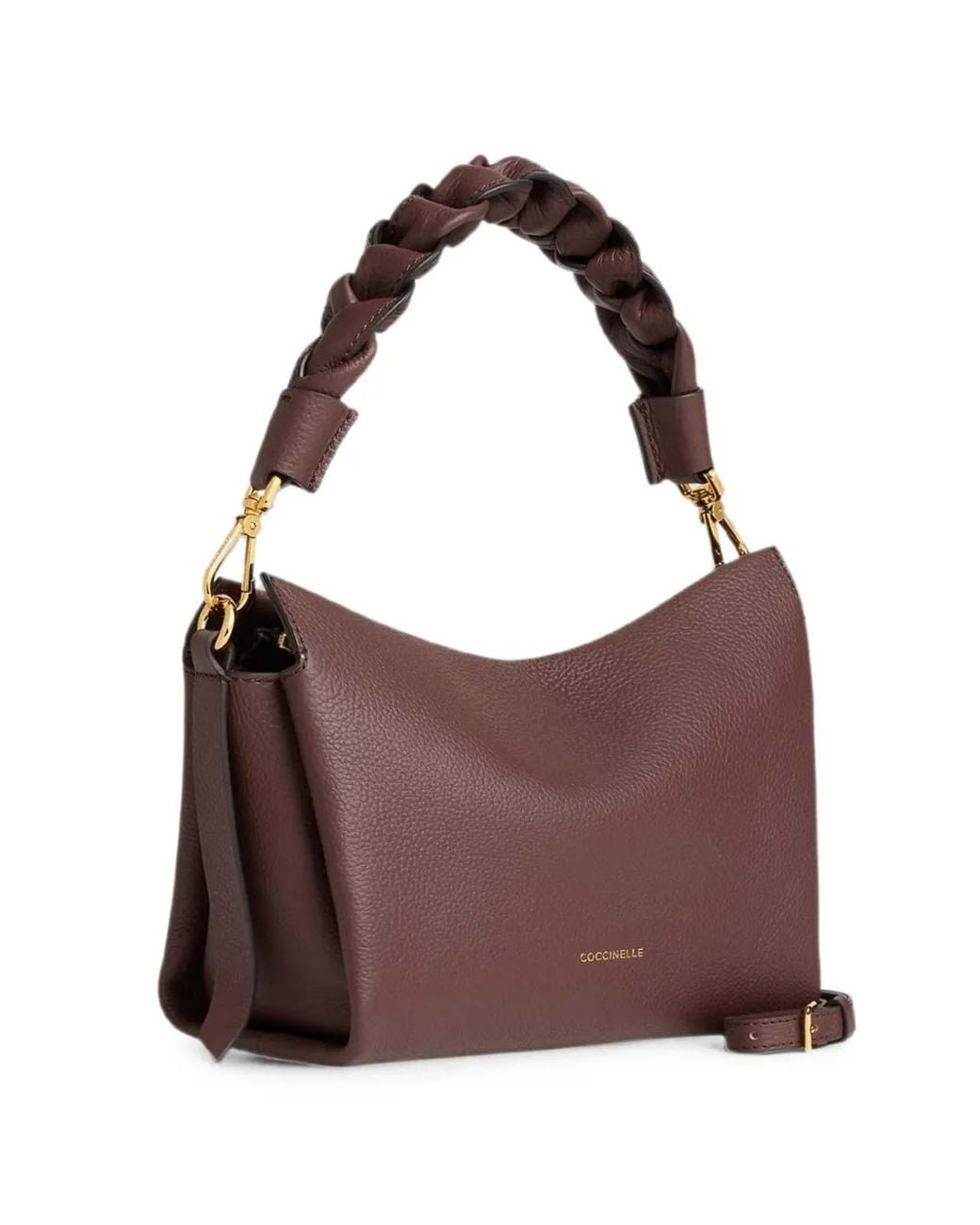 Coccinelle Brown Handbag Double Grainy Leather