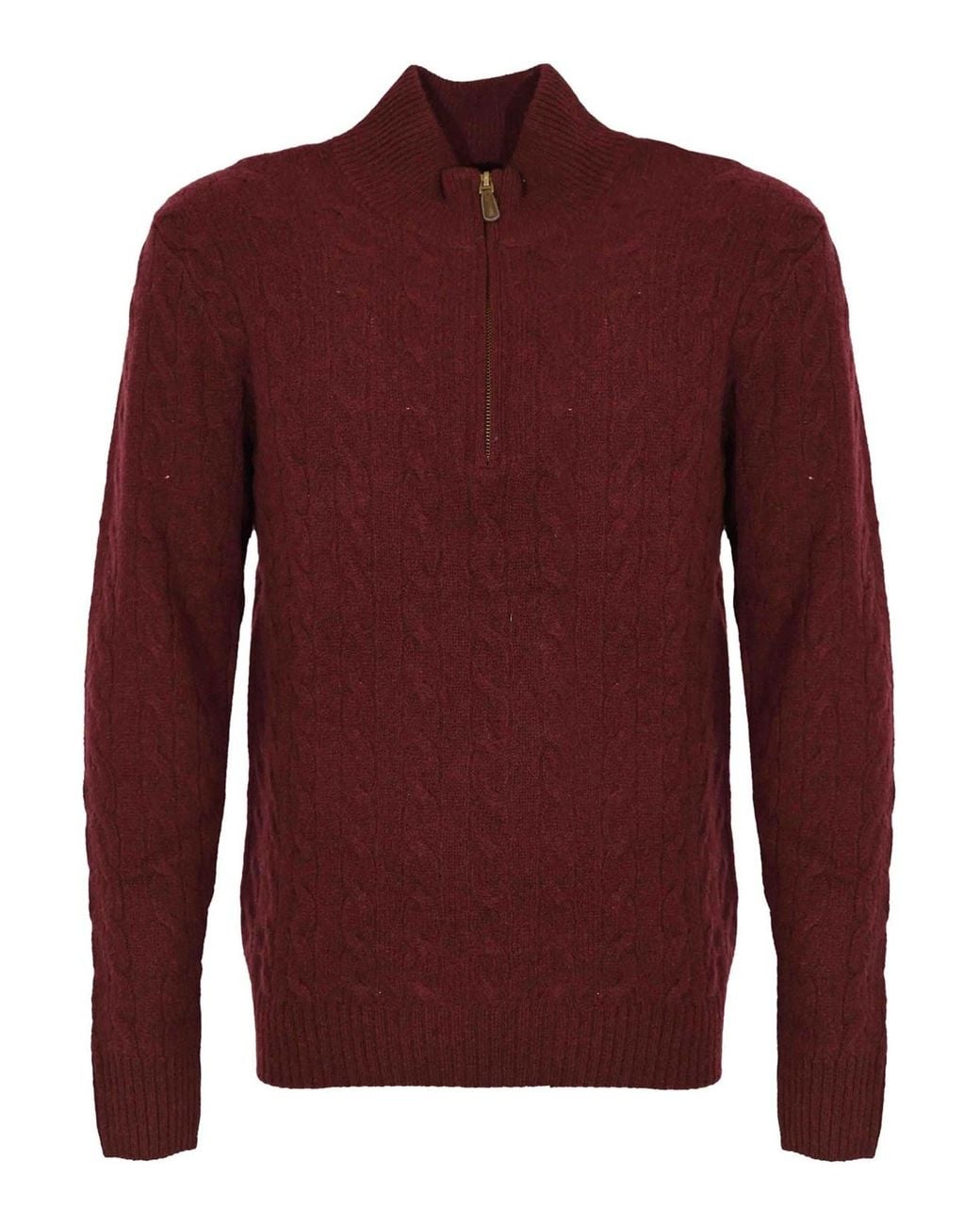 Polo Ralph Lauren Red Wool And Cashmere Turtleneck With Zip for men