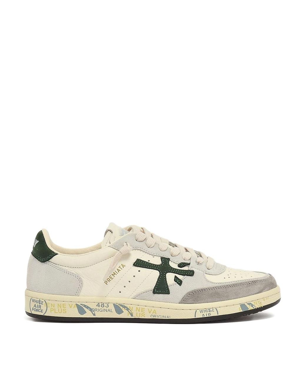Premiata White Bskt Clay 7623 Sneakers for men