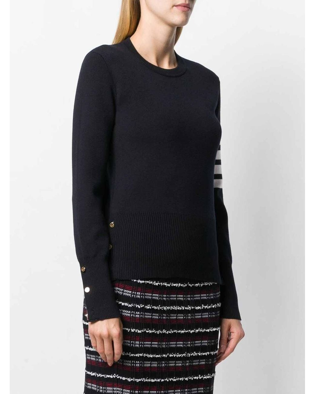 Thom Browne Black 4Bar Cotton Sweater