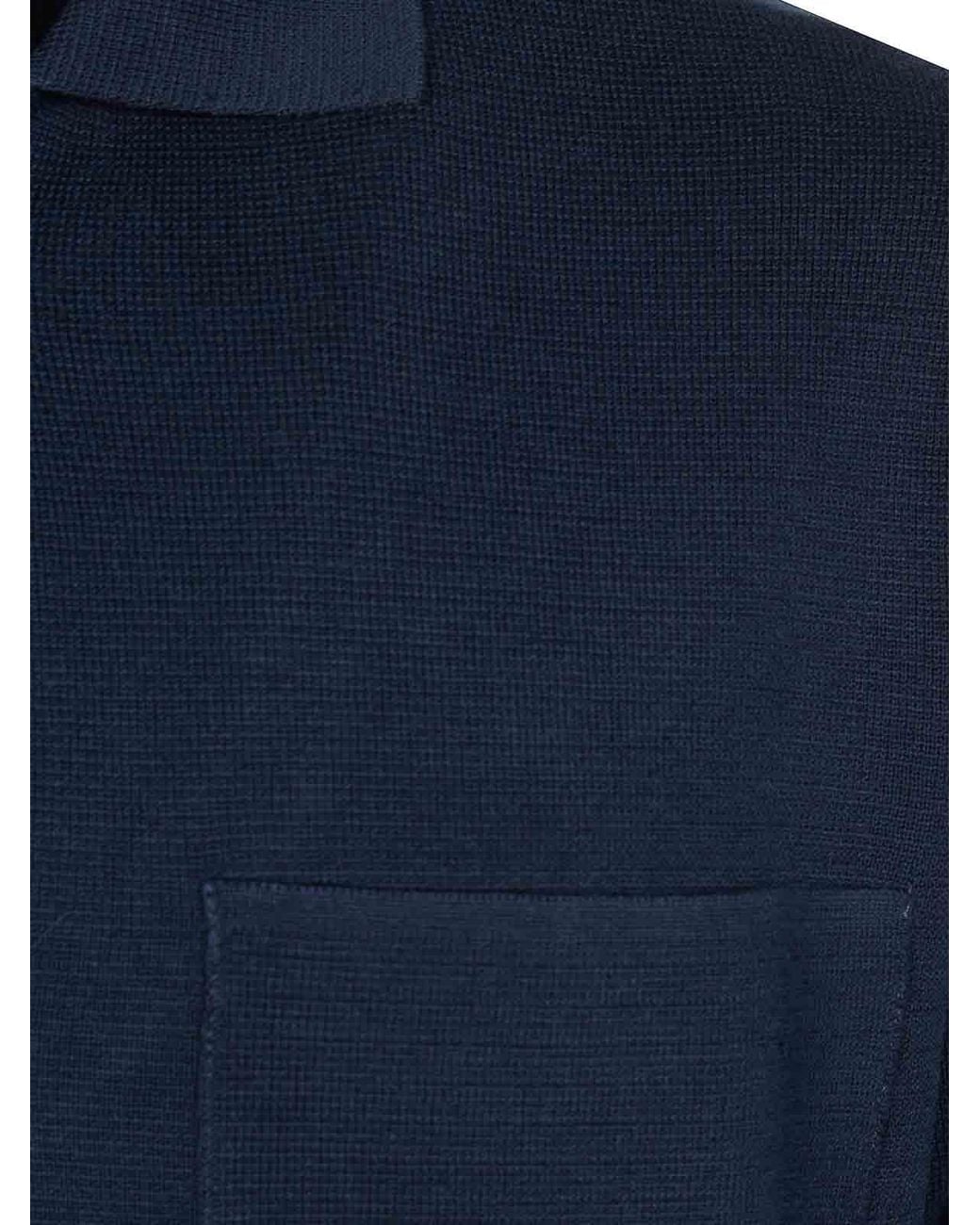 FILIPPO DE LAURENTIIS Blue Oversized Shirt Jacket for men