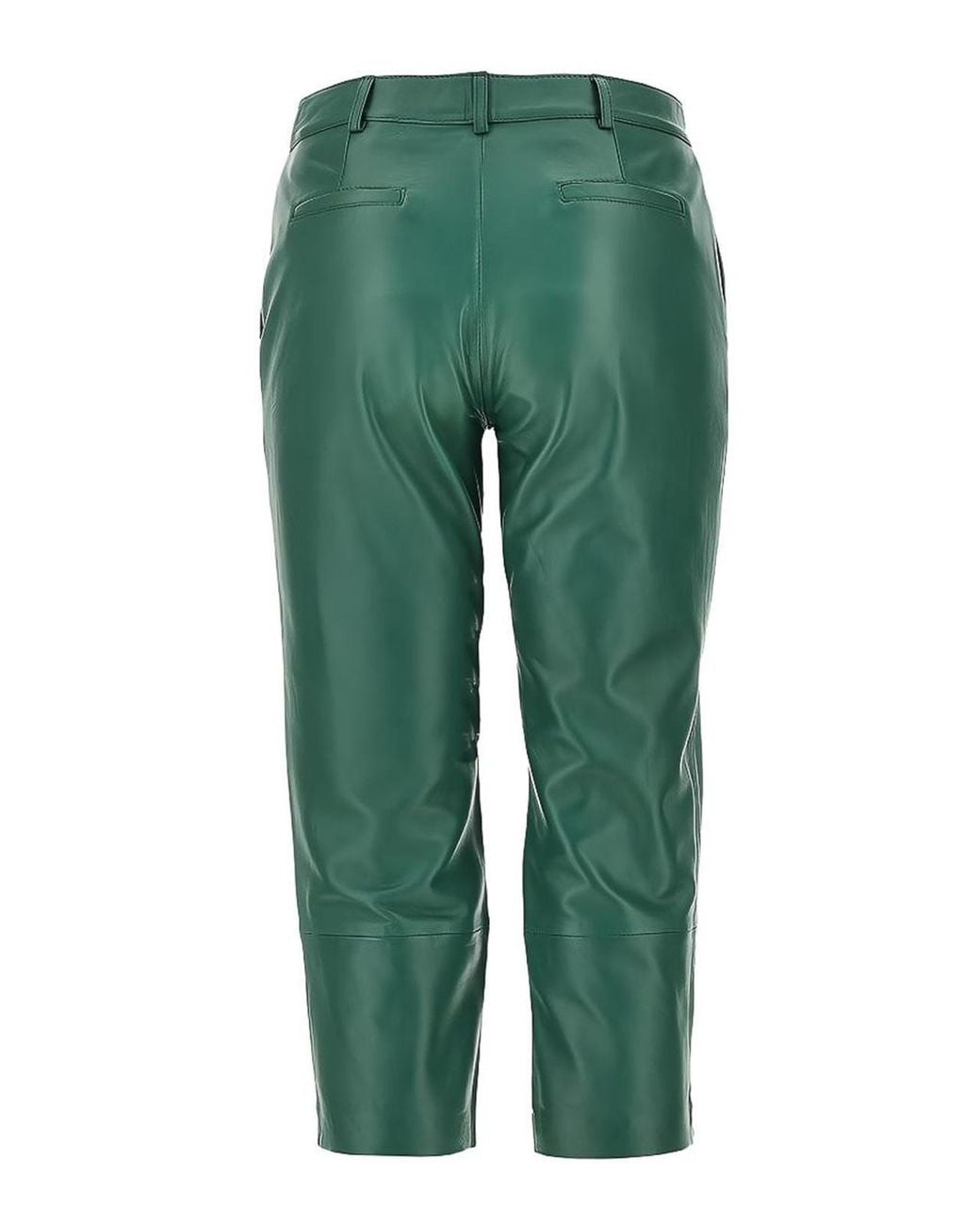 Frankie Shop Green Lior Leather Capri Pants