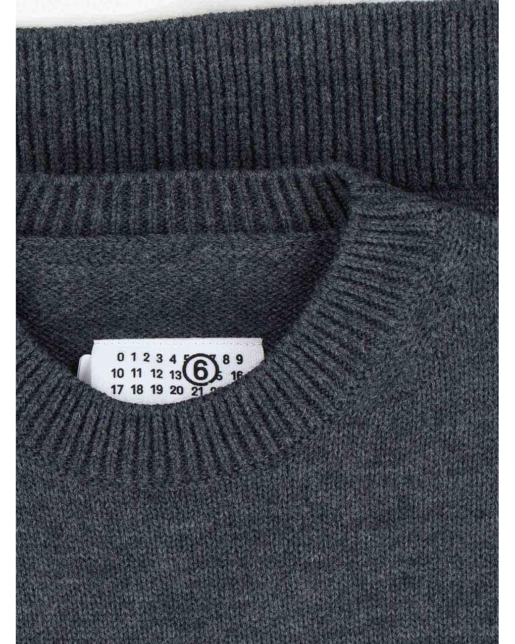 MM6 by Maison Margiela Gray Logo Sweater for men
