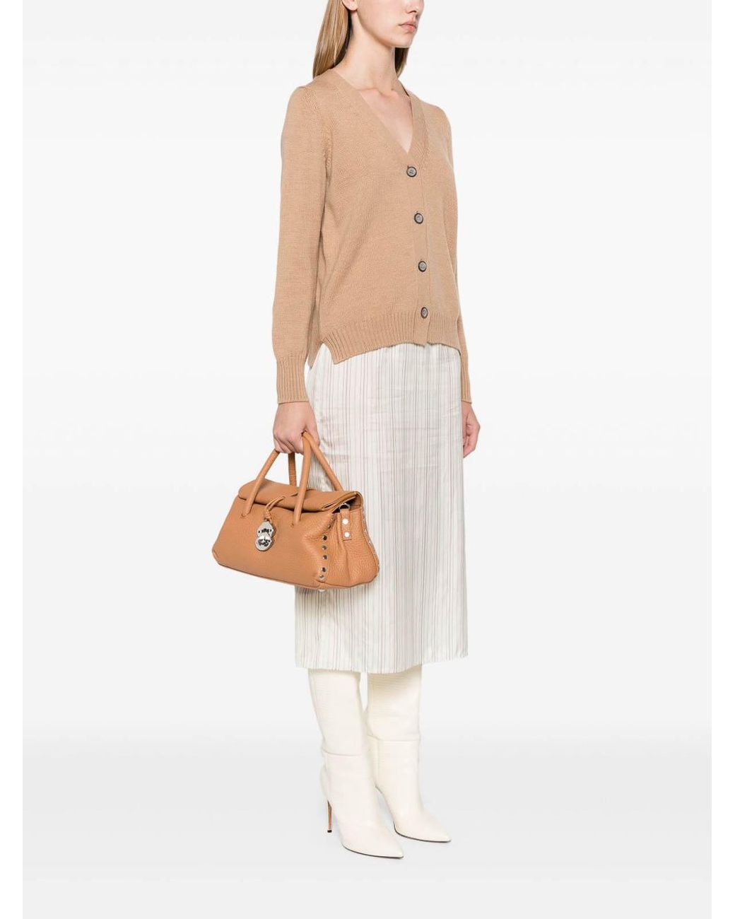 Zanellato Brown Dotta Centauro Small Leather Handbag