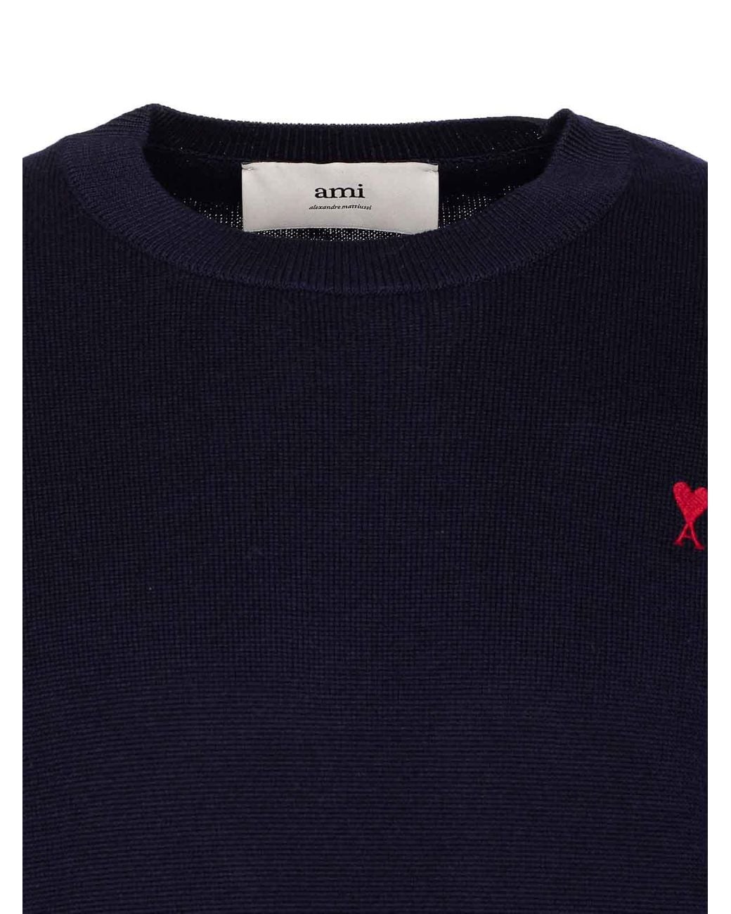 AMI Blue Ami De Coeur Sweater for men