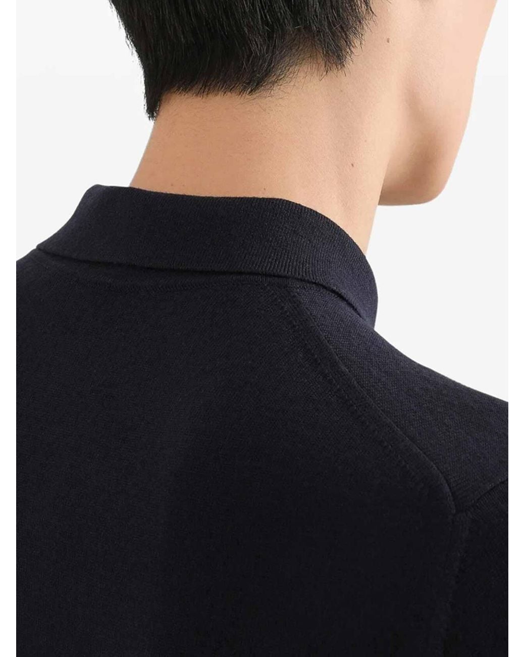 Dolce & Gabbana Blue Virgin Wool Polo Shirt for men