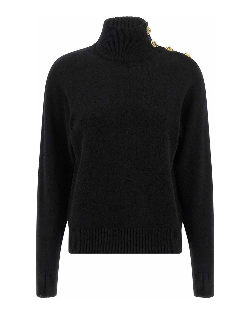 Balmain Black Cashmere Wool Sweater