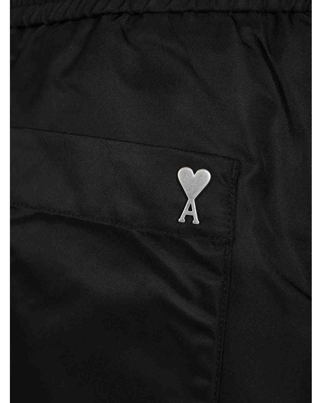 AMI Black Ami Shorts With Elasticated Waist for men