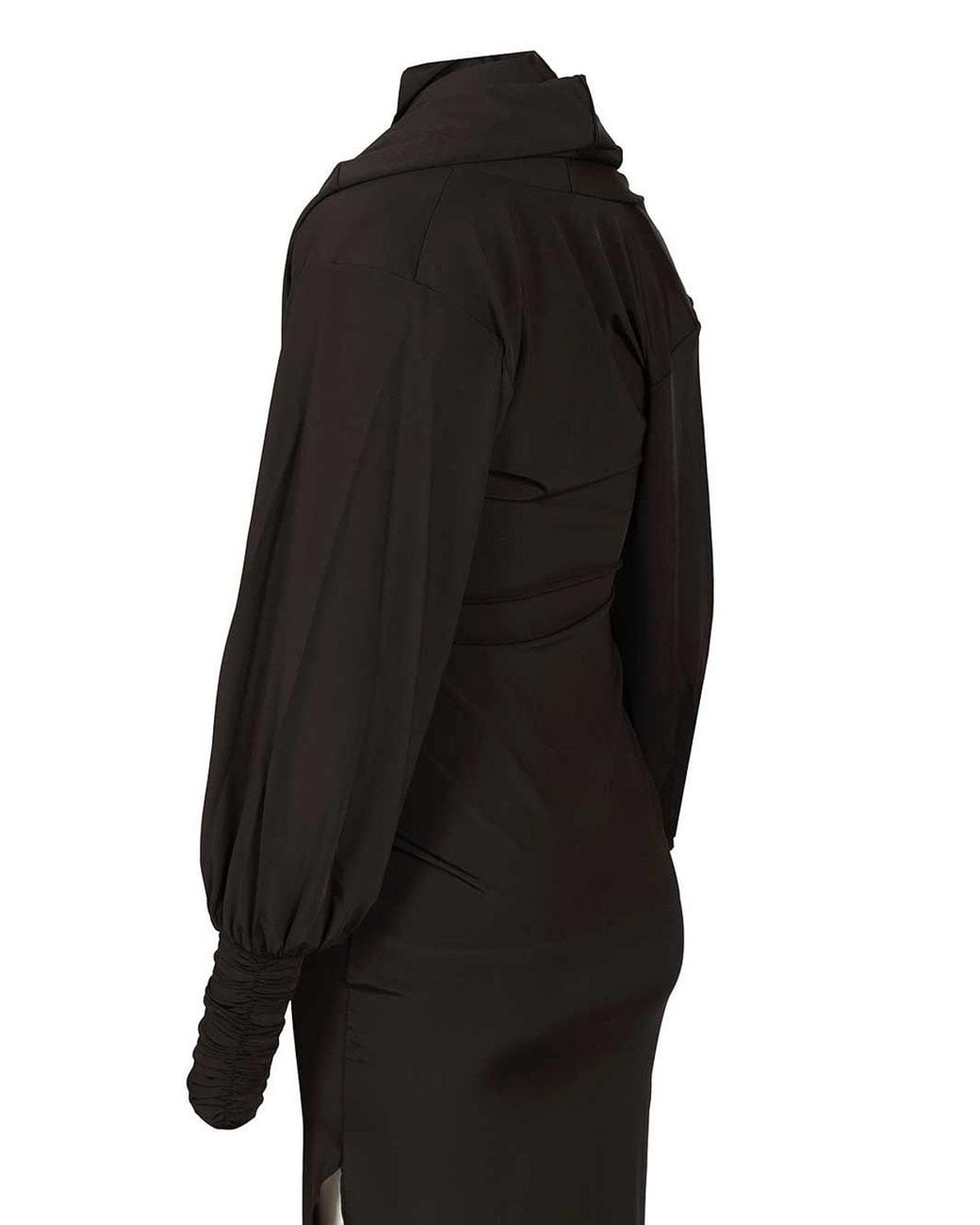 ROTATE BIRGER CHRISTENSEN Black Slinky Hooded Dress