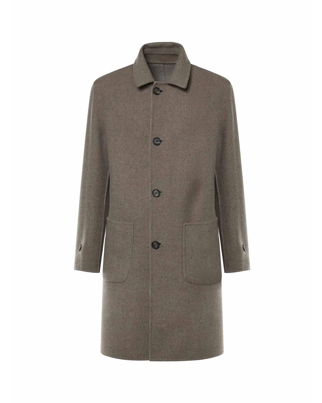 Eleventy Gray Reversible Single-Breasted Coat for men