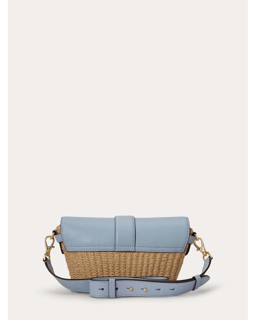 Ralph Lauren Blue Lynden-Shoulder Bag-Small-Wvn Straw/Ntrl Smth