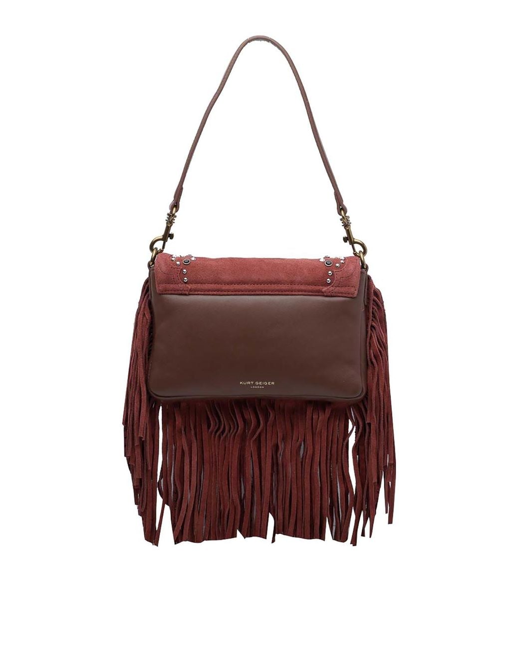 Kurt Geiger Red Oxford Fringe Shoulder Bag