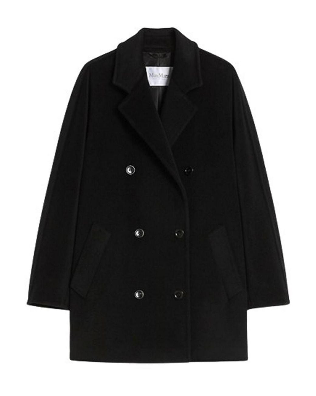 Max Mara Black Rebus Coat 101801 Short Icon Coat