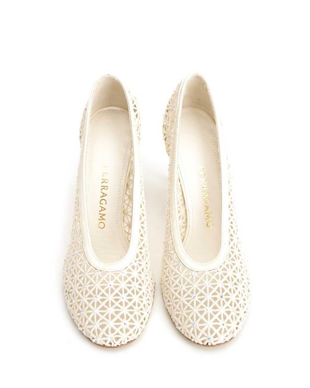 Ferragamo Natural Macramã Pumps