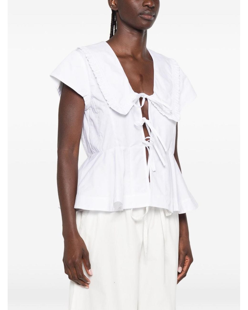 Ganni White Organic Cotton Top