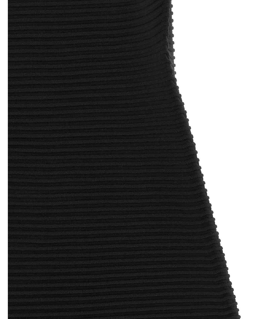 Pleats Please Issey Miyake Black Zig Zag Knit Dress