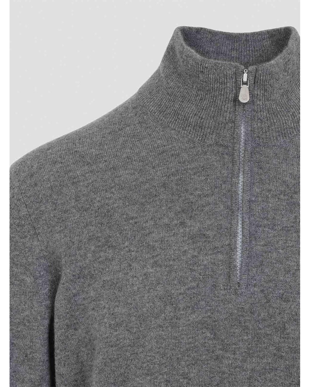 Suéter Cuello Redondo Brunello Cucinelli de hombre de color Gray