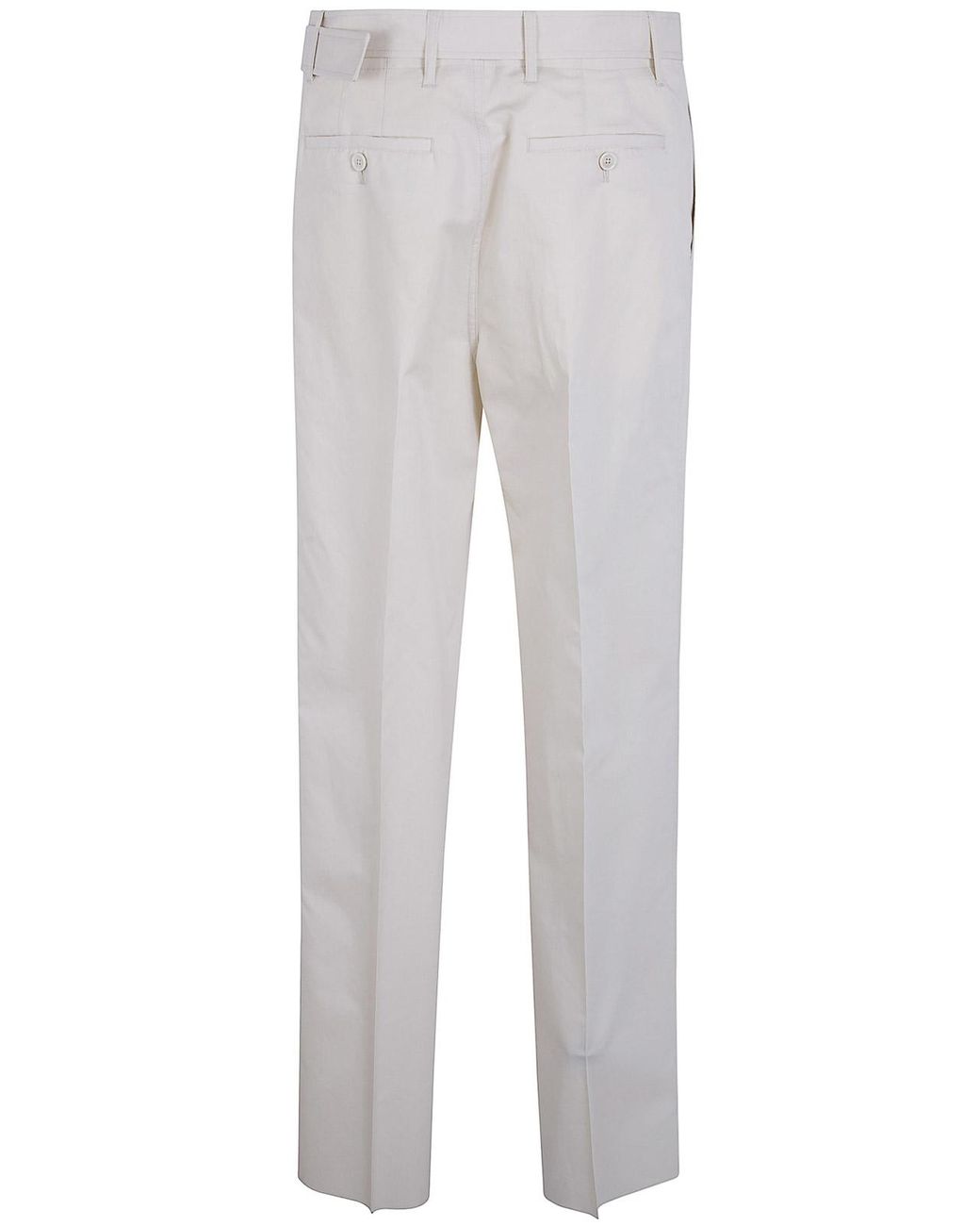 Lardini Gray Silk And Cotton Belt Trousers for men