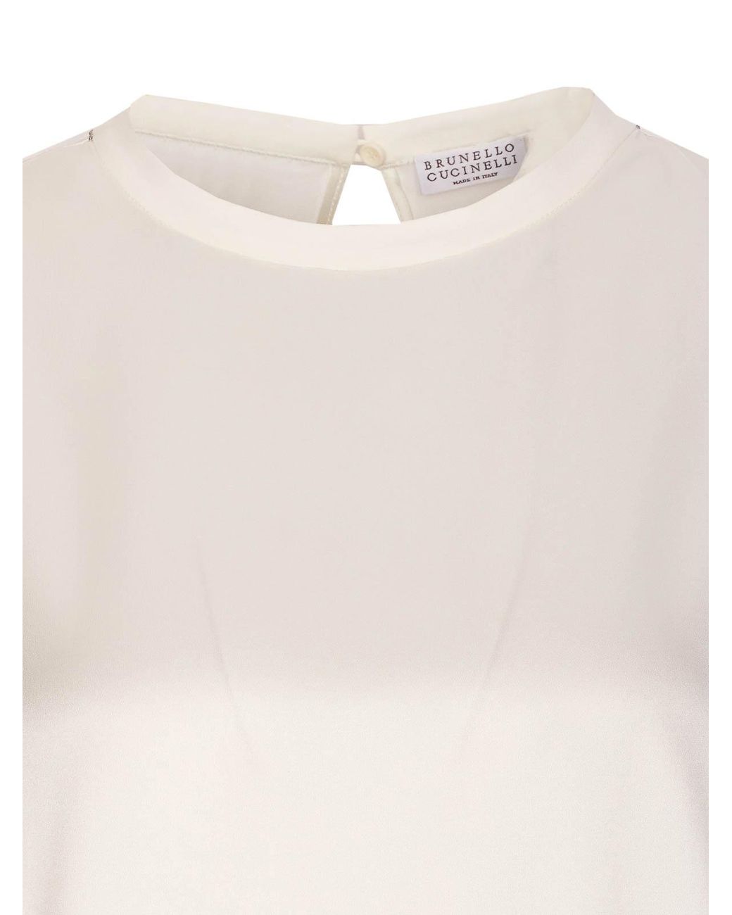 Brunello Cucinelli White Satin Shirt