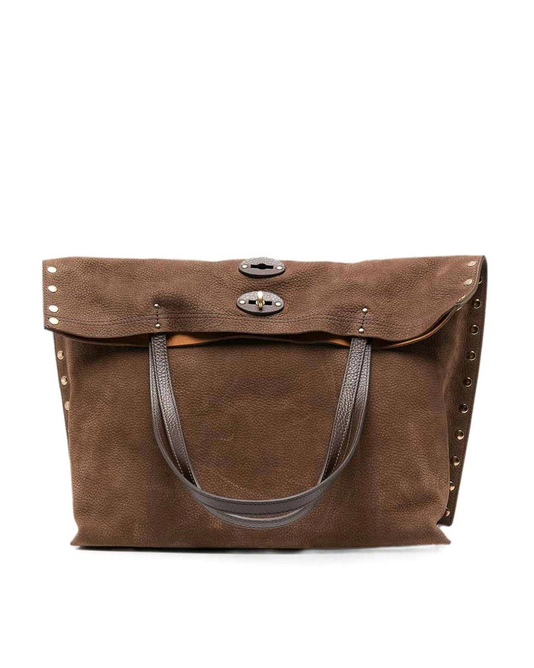 Zanellato Brown Aspasso Medium Nabuck Leather Bag