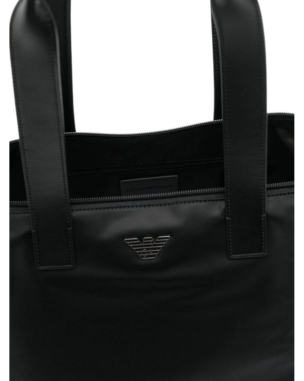 Emporio Armani Black Nylon Tote Bag for men