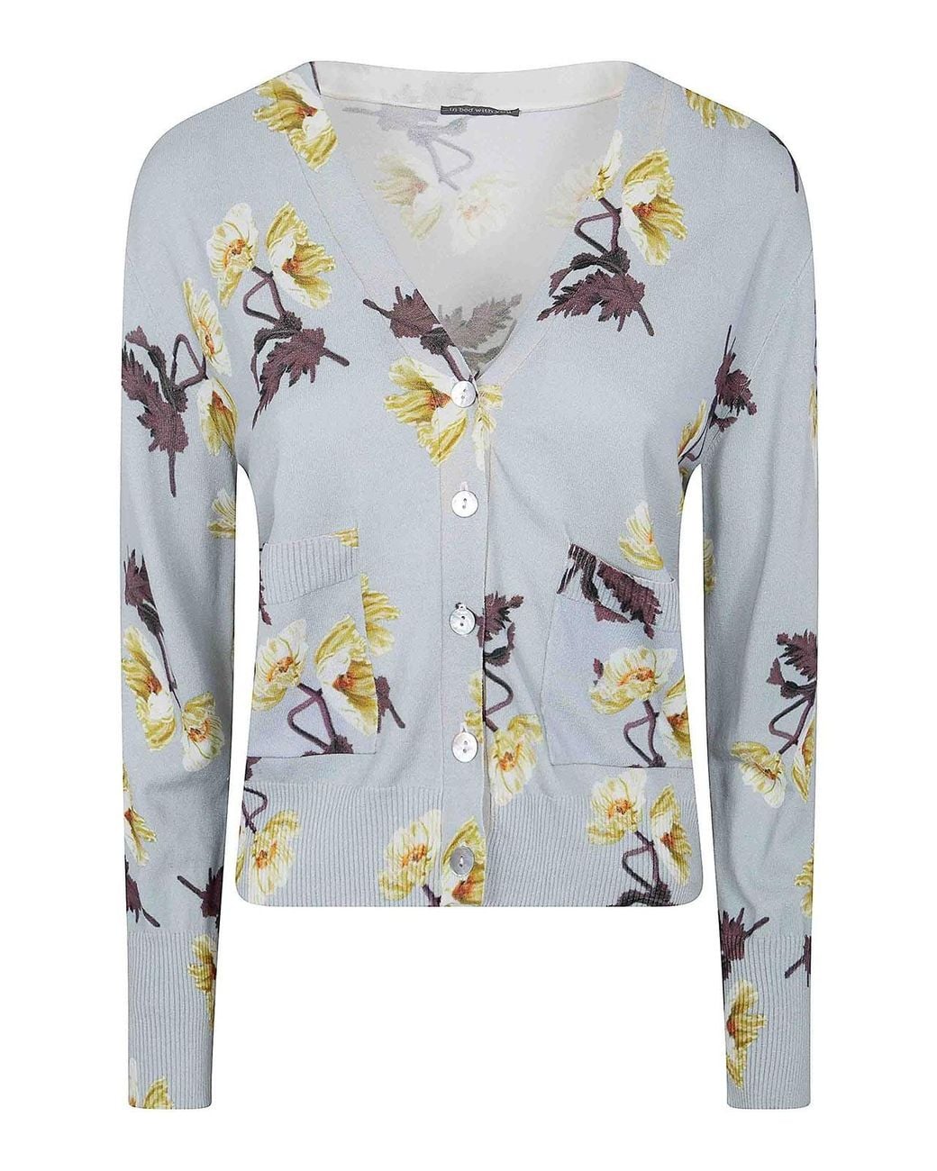 In bed with You Blue V Neck Printed Cardigan