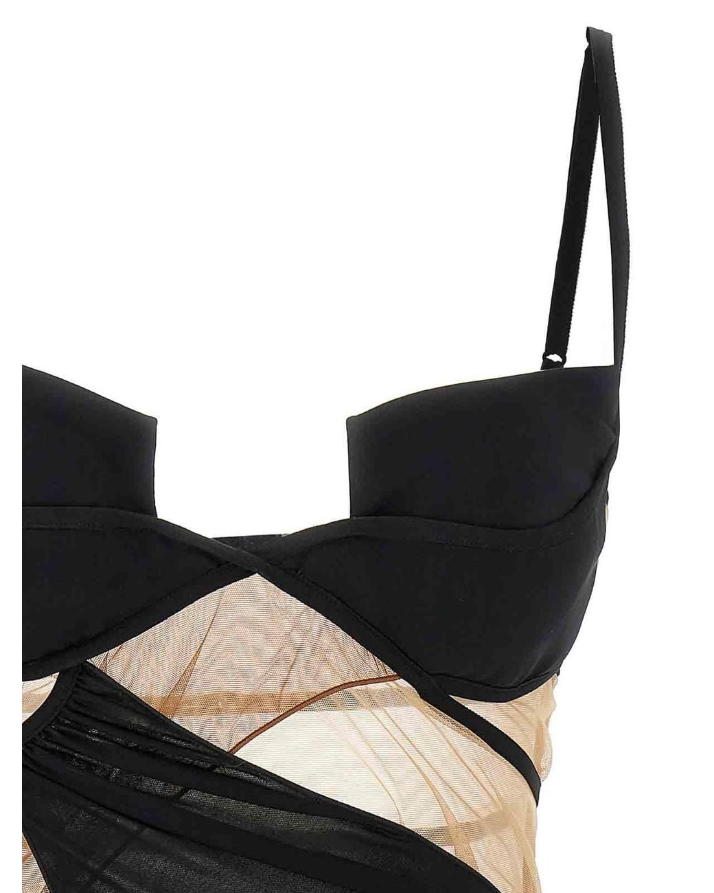 Nensi Dojaka Black Drapped Mini Dress Dress