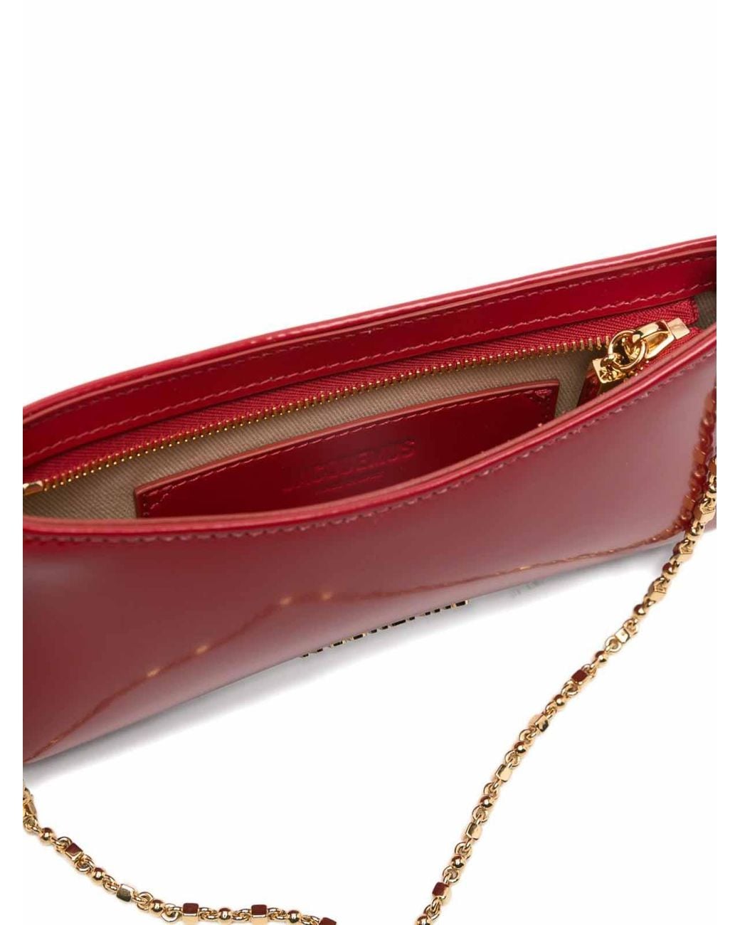 Jacquemus Red Le Petit Bisou Chaine Leather Shoulder Bag