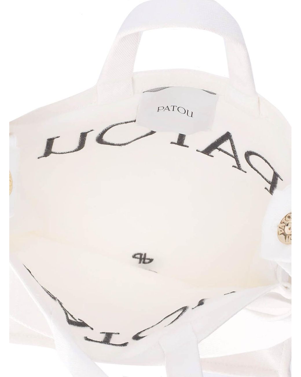 Patou White Logo Vertical Tote Bag