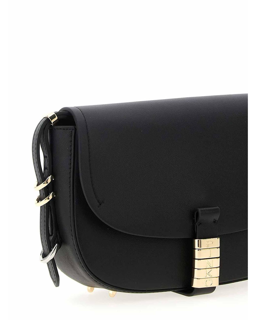 Pinko Black Saddle Mini Crossbody Bag