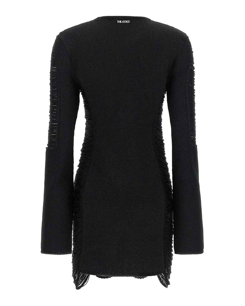 The Attico Black Fringed Dress