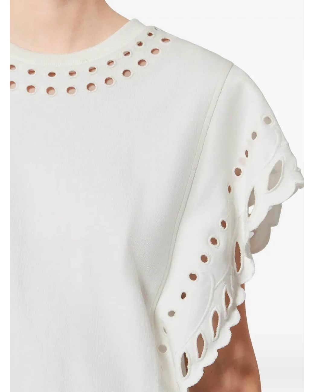 Isabel Marant White Odyle Cotton Top